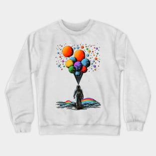 Astronaut walking on the cloud Crewneck Sweatshirt